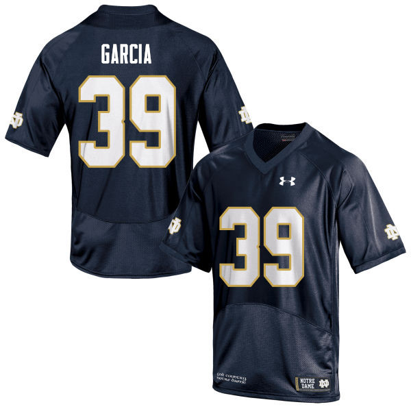 Men #39 Brandon Garcia Notre Dame Fighting Irish College Football Jerseys Sale-Navy